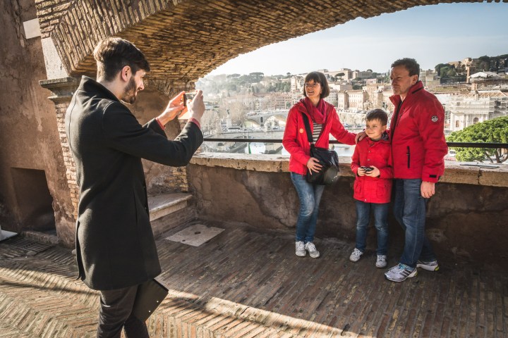 family getting photo taken